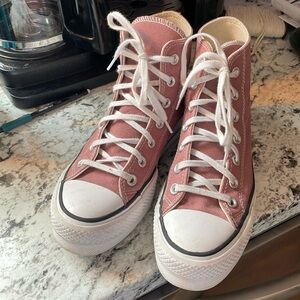 Pink Platform Converse Hightops